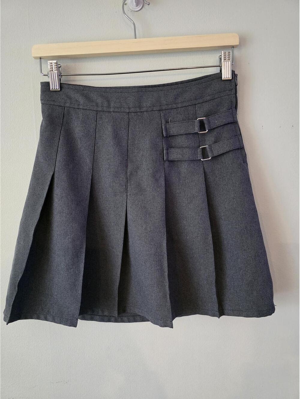 French Toast Girls Gray Pleated School Uniform Skort Size 12 Adjustable Waist